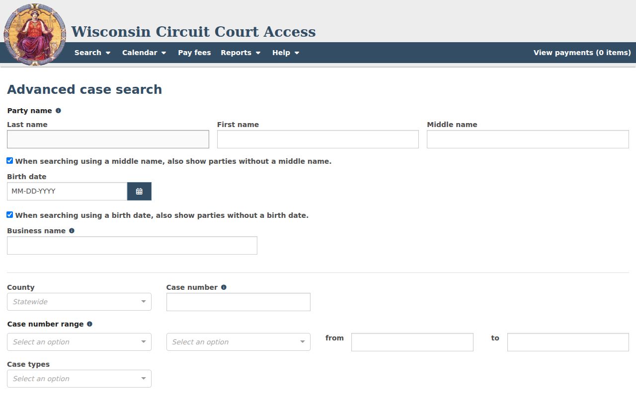 Door County case lookup advanced case type fields