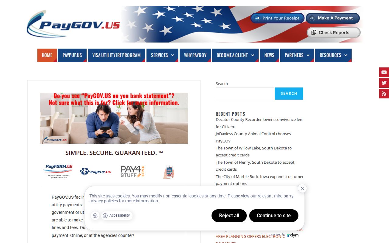 Door County traffic ticket county-linked PayGov processor