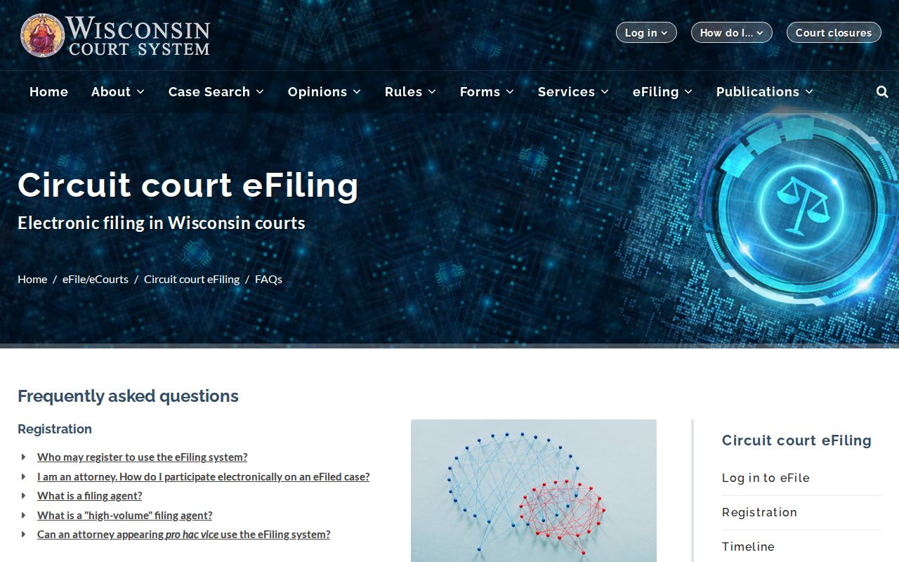 Door County court records and Wisconsin eFiling limits